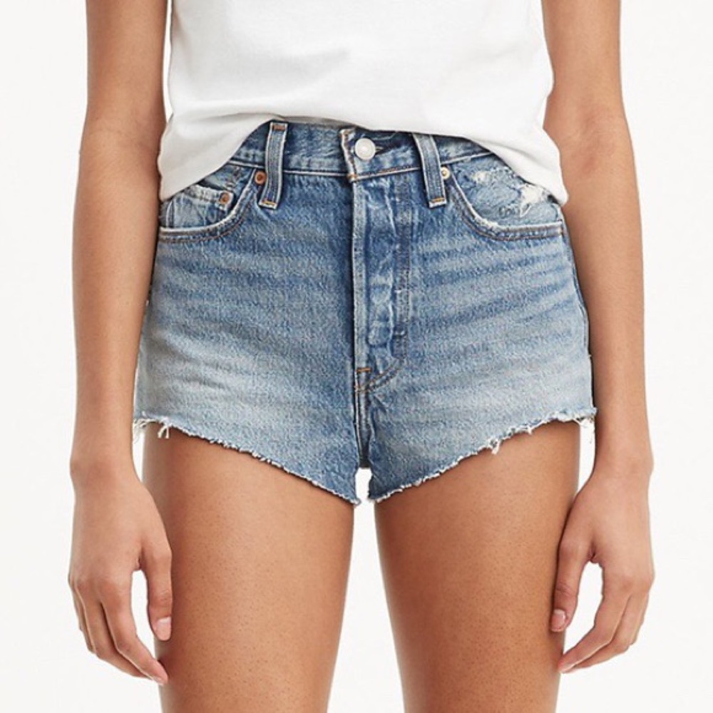 SOLD Levi’s 501 Medium High Rise Denim Jean Micro Shorts